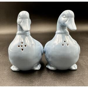 Vintage Blue Duck Salt & Pepper Shakers Set